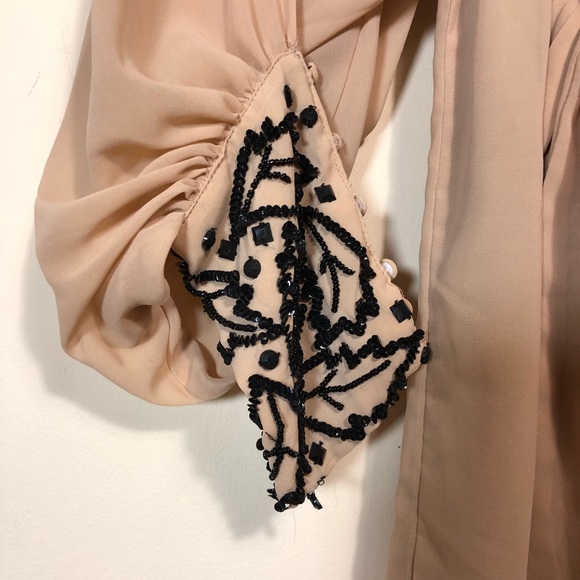 Romeo & Juliet couture nude beaded dress size M - Picture 3 of 8